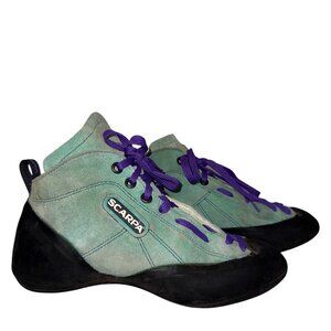 Scarpa Brio Rock Climbing Shoes 38 6.5 7 Bouldering Hi Top Suede Women's Italy